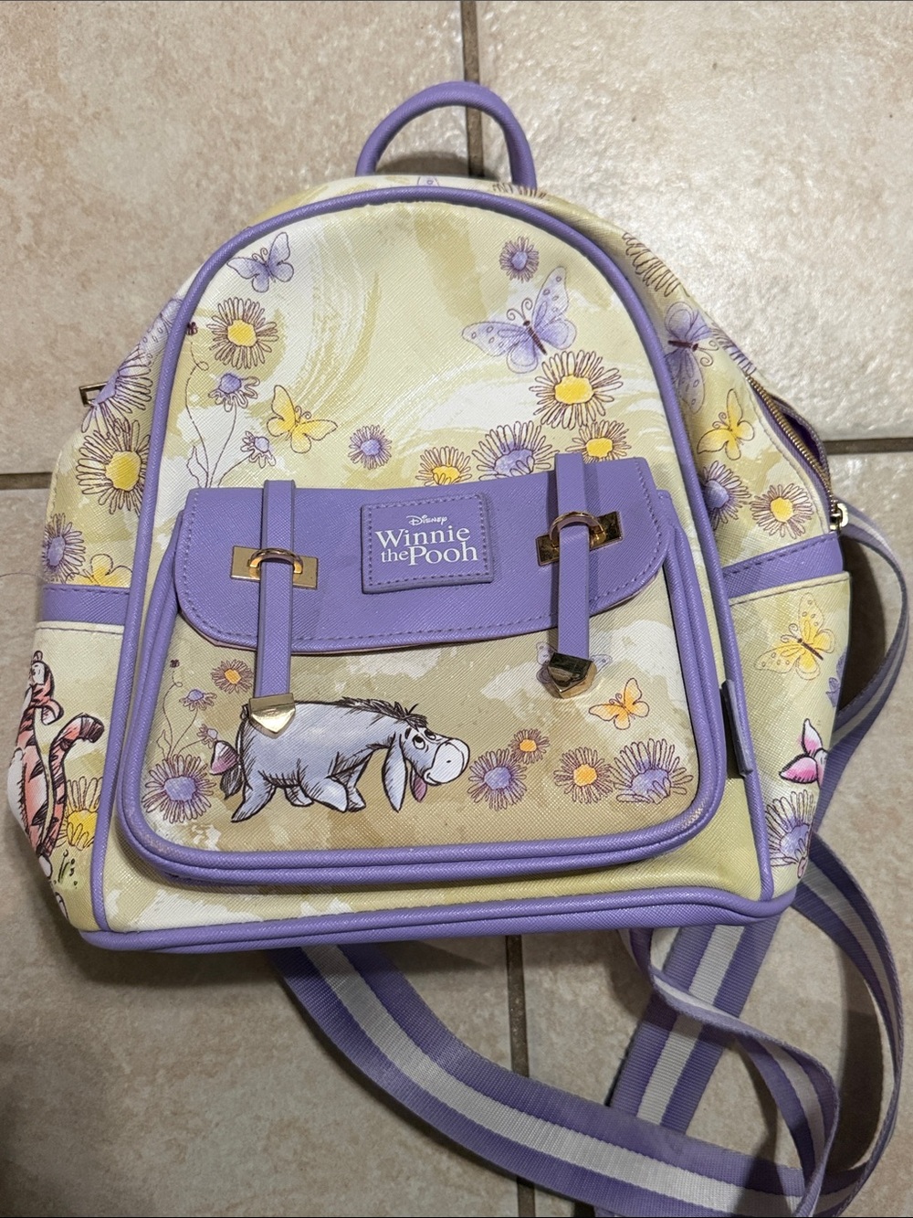 Purple & Yellow Eeyore Small Backpack